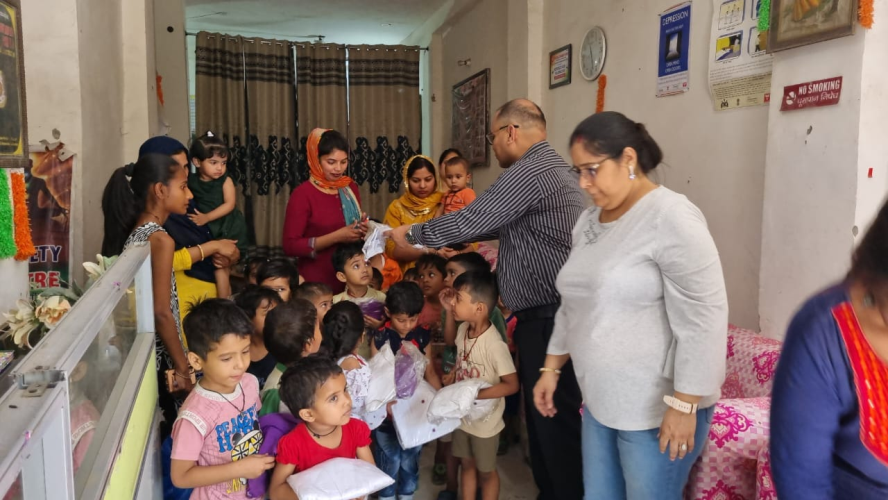 Cloths Distribution between the Children